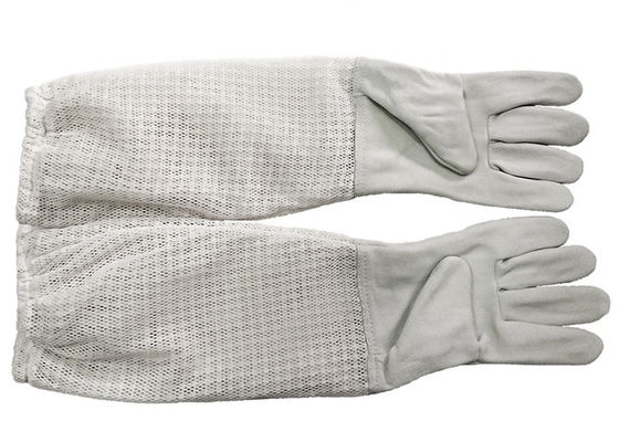 주문 3개의 층 긴 Breathable 팔목의 백색 양가죽 양봉 장갑 온라인 제품
